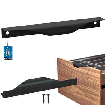 Hranatá nábytková úchytka moderní hliník matná černá 160 mm