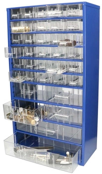 Skříňka s 36 zásuvkami na pracovní stůl modrá kotarbau