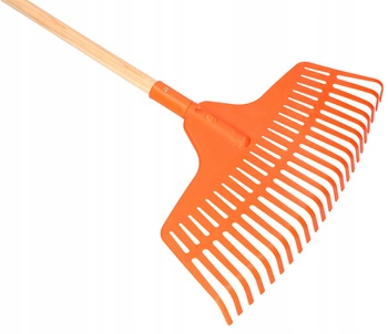 Zahradní hrábě na listí s 23 hroty a násadou