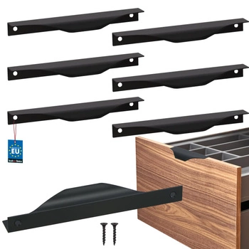 Hranatá nábytková úchytka moderní hliník matná černá 160 mm sada 6 ks.