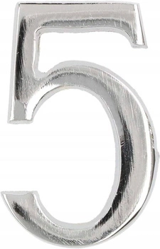 Číslo domu "5" číslo dveří 5 cm chrom