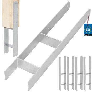 Základna sloupu h pro zabetonování pozinkovaná stříbrná 120 mm sada 4 ks.