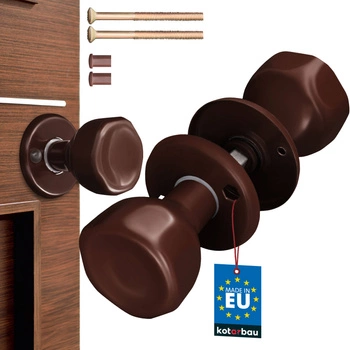 Otočný knoflík pro dveře brány hnědá