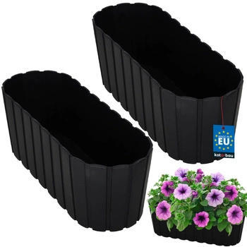 Květináč na květiny antracit 40 cm sada 2 ks.