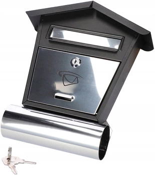 Poštovní schránka ocelová trubka na dopisy noviny - Barva černá