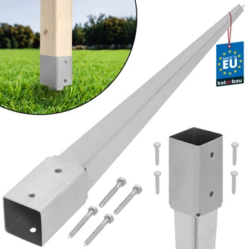 Podstavec pod sloup kotevní do země ocelový 50x50x600 mm