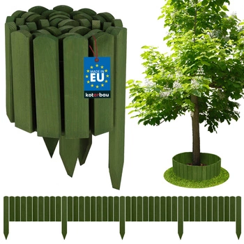 Zahradní plot palisádový dřevěný obrubník hnaný zelený 200x20 cm