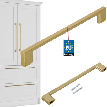 Úchytka kuchyňského nábytku klasická moderní dlouhá zlatá matná 192 mm