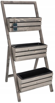 Zahradní záhon 3 balkonové květináče s vložkou šedé 105 cm kotarbau