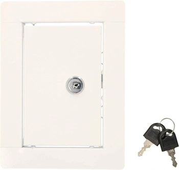 Ocelová revizní dvířka s bílými klíči 15x10 cm