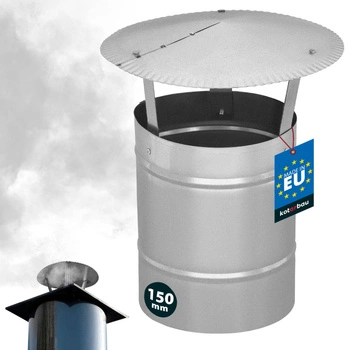 Kouřová stříška pro komínovou rouru pozinkovaná ø150