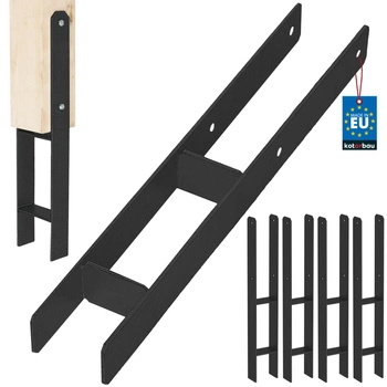 Základna sloupu h pro zabetonování pozinkovaná černá 80 mm sada 4 ks.