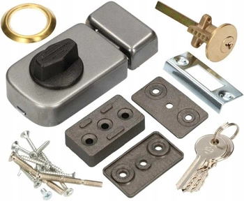 Povrchová montáž dveřního zámku 60 mm stříbrná