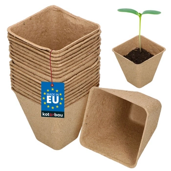 8 cm rašelinové květináče pro sazenice - 18 ks. kotarbau hnědá