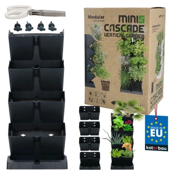 Kaskádové bylinky hrnec záhon vertikální kotarbau černá