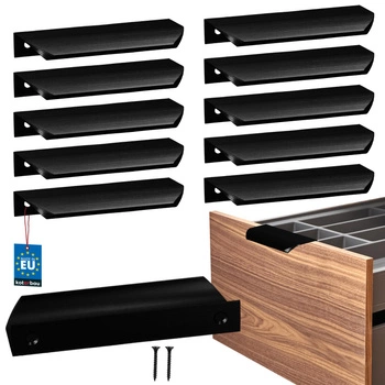 Uchyt nábytkový hliníkový černý mat 96/116 mm sada 10 ks.