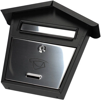 Černá poštovní schránka na noviny 260x170 ocelová poštovní schránka