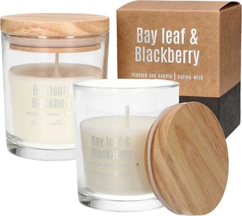 Skleněná svíčka s vůní sóji - 2 ks. kotarbau