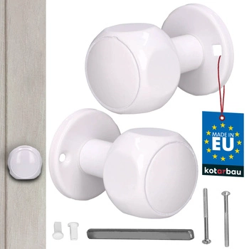 Dveřní knoflík otočný pohyblivý pro vnitřní dveře hliník bílý