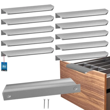 Uchyt nábytkový hliníkový stříbrný 160/180 mm sada 10 ks.