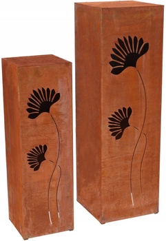 Sada zahradních sloupů kovové figurky dekorace rzi