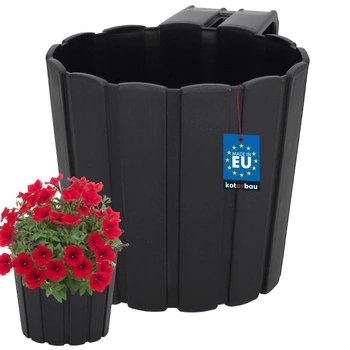 Balkonový květináč na zábradlí s držadlem k zavěšení antracit 150 mm