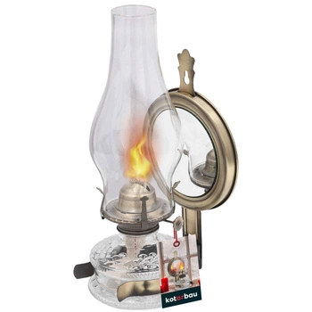 Parafínová lampa se zrcadlem retro starožitná vintage na olej