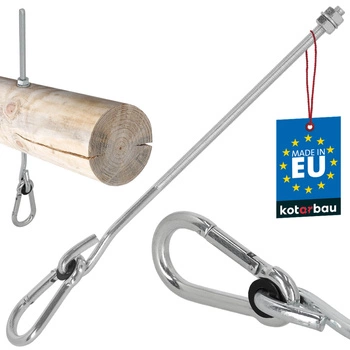 Hák na houpačku s karabinou šroubový do dřeva m10 330 mm
