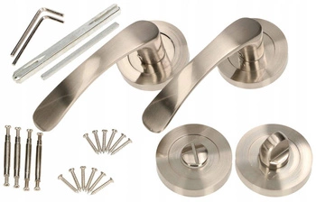 Sada dveřních klik 110 mm satén s rozetou pro wc