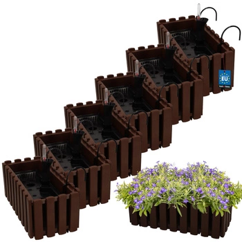 Květináč balkónový hnědý 400 MM Sada 6 ks..