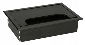 Hliníkový kabelový průchod černý 120x80 mm