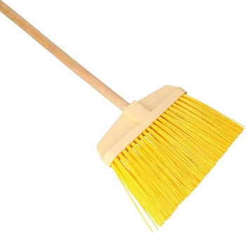 Zametač ulicový, koště, smetáček s násadou - Barva žlutá