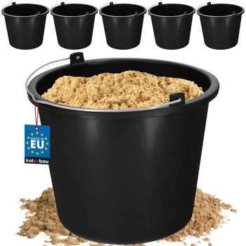 Stavební hospodářské na maltu plastové černé 5 l sada 5 ks.