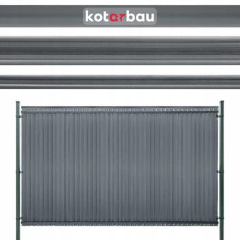 Kryt plotového panelu s pásy šedý 122 cm