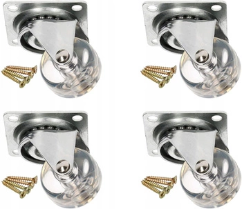 Nábytkové otočné kolečko průhledné 35 mm - 4 ks.