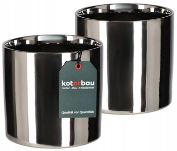 Květináč stříbrný keramický lesklý fi160 sada 2 ks.