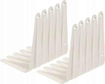 Rohový držák na polici, podpěra 10x7,5 cm, 10 ks - Bílá barva