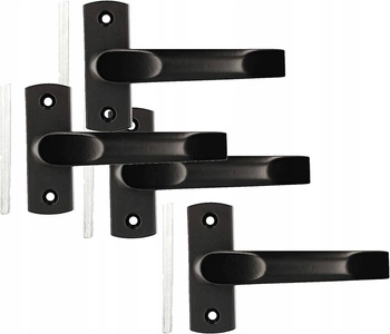 Klika dveří sada 125 pro branku - 4 ks - Barva černá