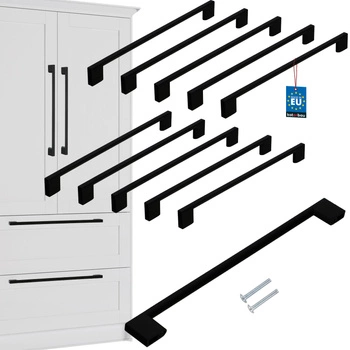 Nábytková úchytka klasická moderní černá matná 256 mm sada 10 ks.