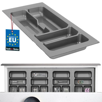 Organizér na příbory vložka do kuchyňské zásuvky šedá 49x23 cm