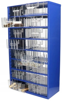 Skříňka s 16 zásuvkami na pracovní stůl modrá kotarbau