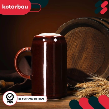 Kameninový hrnek keramický 1l pivo víno hnědá kotarbau