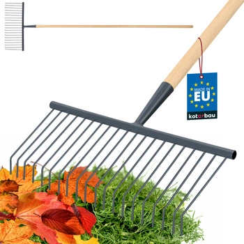 Drátěné hrábě s 20 zuby 160 mm s dřevěnou násadou