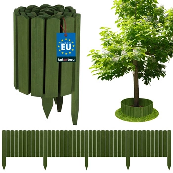 Zahradní plot palisádový dřevěný obrubník hnaný zelený 200x30 cm