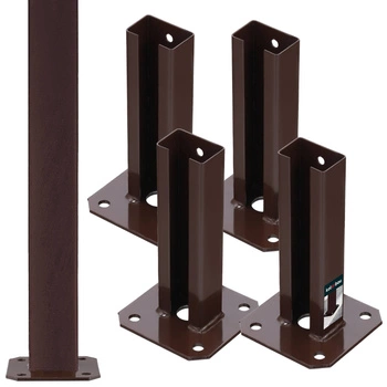 Podstavec pro sloup připevnitelný 60x40 mm, sada 4 ks - Hnědá barva
