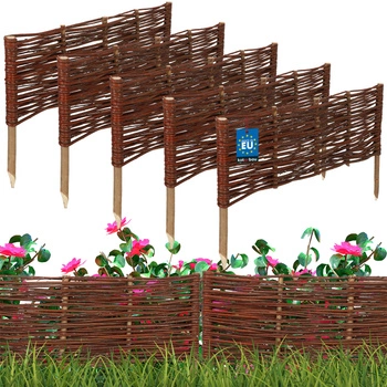 Proutěný zahradní plot poháněný palisáda lemování 60x20 cm sada 5 ks.