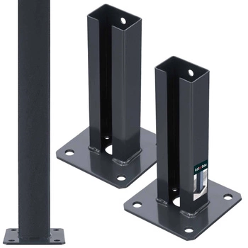 Podstava sloupu, připevnitelná 60x40 mm, sada 2 ks - Barva grafitová