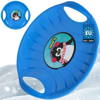 Sáně kluzák kruh na sjíždění po sněhu modrý 60 cm