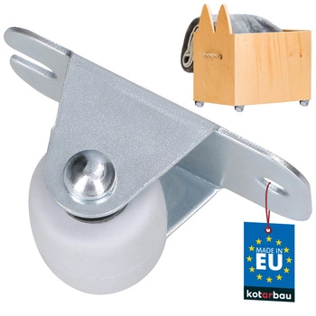 Nábytkové kolečko pevné pro nábytek skříně gumové bílé 22 mm