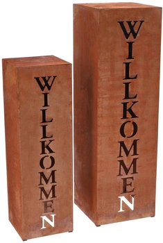 Sada zahradních sloupů kovové figurky dekorace rzi